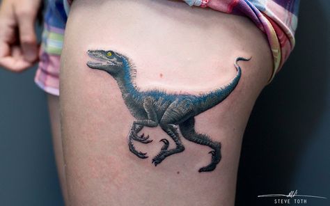 Blue from Jurassic World Tattoo Dinosaur Tattoo Raptor, Blue Raptor Tattoo, Jurassic World Tattoo, Blue From Jurassic World, Raptor Tattoo, Velociraptor Tattoo, Dino Tattoo, Here Tattoo, Dinosaur Tattoo