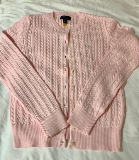 Ralph Lauren Cable Knit Cardigan, Ralph Lauren Cardigan Outfit, Polo Cardigan Outfit, Coquette Cardigan, Thrift Inspiration, Classy Sweater, Ralph Lauren Cardigan, Fashion Coquette, Javon Walton