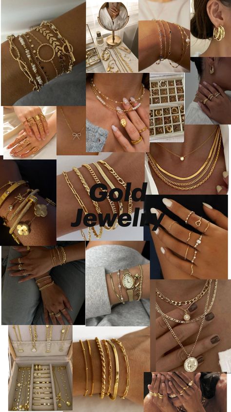 Gold jewelry 👑 Real Gold Jewelry Aesthetic, Gold Jewelry On Black Skin Girl, Gold Jewelry On Black Women, Jewelry On Black Women, Gold Jewelry Black Women, Gold Necklaces Aesthetic, Jewelry Black Women, Black Skin Girl, Xoxo Jewelry