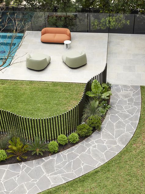 Alfresco Dining Area, Pool Landscape Design, Yard Landscape, Est Living, Concrete Pool, Backyard Pool Landscaping, Melbourne House, Pool Fence, Outdoor Entertaining Area