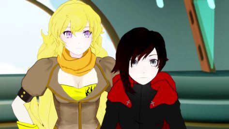 Yang And Ruby, Ruby And Yang, Rwby Volume 1, Beacon Academy, Rwby Volume, Sisters Art, Rwby Anime, Ruby Rose, Rwby