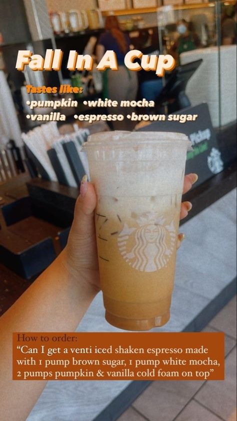 Cold Brew Orders At Starbucks, Fall Drinks To Try At Starbucks, Fall Season Starbucks Drinks, Essen, Starbucks Cold Coffee Drinks To Order, Starbucks Coffee Drinks Iced Shaken Espresso, Best Starbucks Drinks Iced Coffee Fall, Iced Starbucks Coffee Orders, Good Fall Drinks From Starbucks