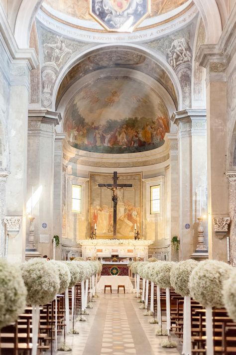 Italy Cathedral Wedding, Italian Chapel Wedding, Italy Church Wedding, Wedding In Church Aesthetic, Italian Church Wedding, Catholic Wedding Dress, Catholic Wedding Aesthetic, Old Church Wedding, Wedding Ideas Church