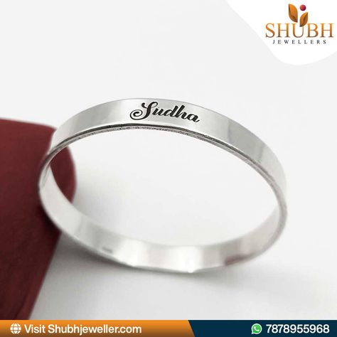 Make a statement with our Fancy Signature Style Customized Name Pure Silver Kada for Men, exclusively at Shubh Jewellers. Elevate your wrist game with this unique piece, meticulously crafted to reflect your individual style. Shop now with Shubh Jewellers! Order via WhatsApp at 7878955968 or visit www.shubhjeweller.com. #Jewellery #Kada #Silver #Fashion #Accessories #ShubhJewellers #ShopNow #CustomizedKada #PersonalizedJewellery #NameKada #MensFashion #OnlineShopping Silver Kada For Men, Silver Kada, Silver Bracelet Designs, Silver Jewellery Online, Silver Chain For Men, Mens Bracelet Silver, Wrist Game, Chains For Men, Individual Style