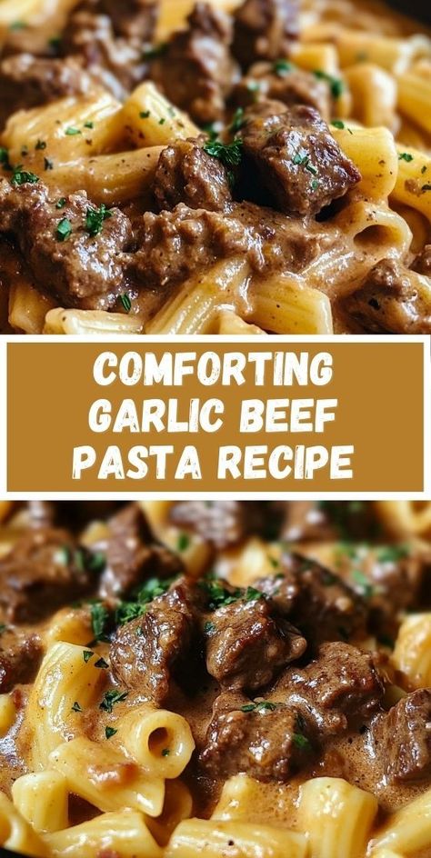 Try this slow cooker garlic beef pasta, combining tender beef with creamy garlic sauce. It's an easy, mouth-watering recipe ideal for any night of the week. Dinner Ideas For Two Ground Beef, Beef Recipes In Crockpot, Beef Pasta In Creamy Garlic Sauce, Amazing Easy Dinners, Beef Stew Meat Pasta Recipes, Aldi Crockpot Recipes, Easy Crockpot Recipes Healthy Beef, Crockpot Supper Recipes, Finely Diced Beef Recipes