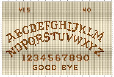 Ouija Cross Stitch Pattern, Crochet Ouija Board, Ouija Board Cross Stitch, Crochet Colorwork Chart, Crochet Colorwork, 2023 Crochet, Colorwork Chart, Crochet Graphs, Journal Diy