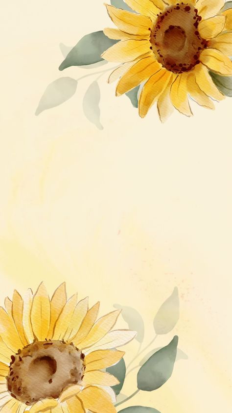 Sunflowers Background, Beautiful Wallpapers For Iphone, Flower Painting Canvas, Simple Phone Wallpapers, Sunflower Wallpaper, Cute Simple Wallpapers, Watercolor Sunflower, Clipart Design, Cute Patterns Wallpaper