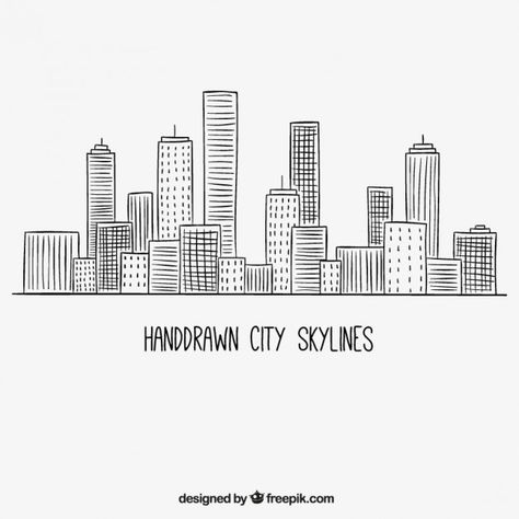 City Doodles Simple, City Simple Drawing, Simple City Scape Drawing, Doodle Cityscape, Skyline Doodle, City Drawings, Skyline Drawing, Cityscape Drawing, Architecture Drawing Sketchbooks