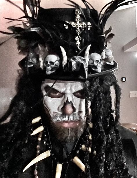 Mens Voodoo Costume, Papa Legba Costume, Shaman Costume Male, Vodoo Costumes Couple, Witch Doctor Makeup Men, Warlock Costume Mens, Voodoo Costume Men, Voodoo Doctor Costume, Voodoo Witch Doctor Costume