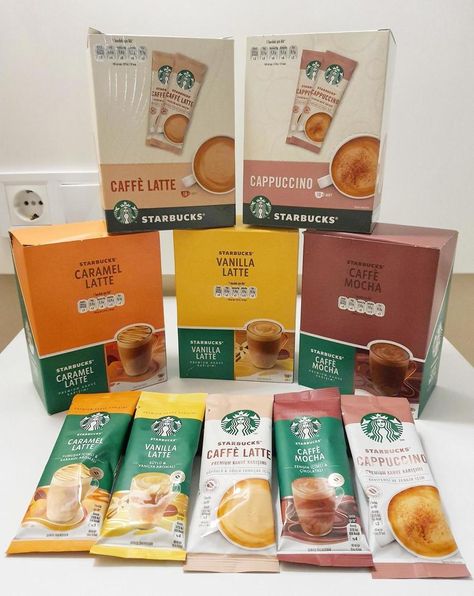 Starbucks premium instant coffee sachet original from Turkey. Sachets, Survival Basket, Coffee Sachet, Nescafe Instant Coffee, Coffee Sachets, Instant Coffee, Custom Branding, Top View, Custom Logo Design