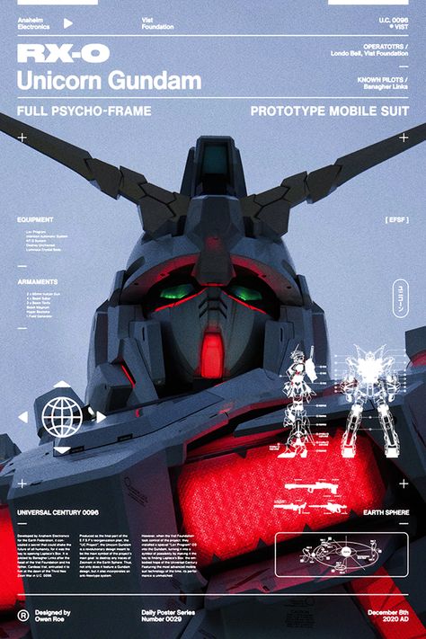 Posters — Vol. II on Behance Gundam Poster, Cyberpunk Design, Desain Buklet, Unicorn Gundam, Graphic Poster Art, Poster Layout, Design Visual, Futuristic Design, Design Graphique