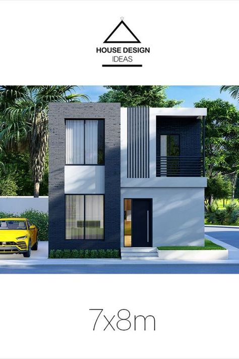 Contemporary Two Story House Exterior, Architectural House Plans 2 Story, Tiny Modern House Exterior, 2 Floor Small House, Modern Small House Design Exterior, Modern Two Story Homes, Two Storey House Plans Modern, Two Story House Design Modern, 3 Story House Exterior