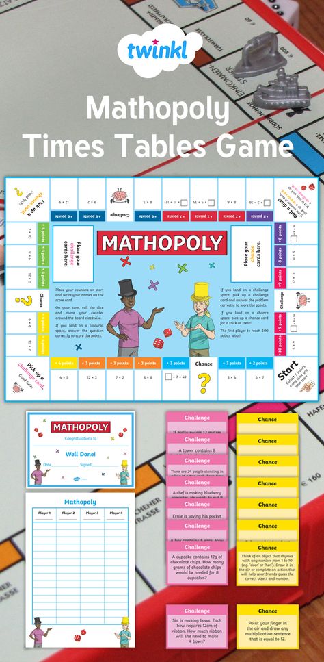 Math Related Board Games, Mathematics Board Game, Multiplication Board Games Diy, Math Game Board, Time Maths Activities, Mathopoly Board Game, Math Board Games Middle School, Multiplication Board Games, Diy Math Board Games