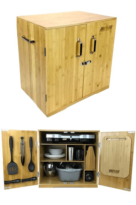 Chuck Box Camping, Camping Kitchen Set Up, Portable Camp Kitchen, Camping Chuck Box, Outdoor Camping Kitchen, Chuck Box, Camping Box, Don Pedro, Kitchen Box