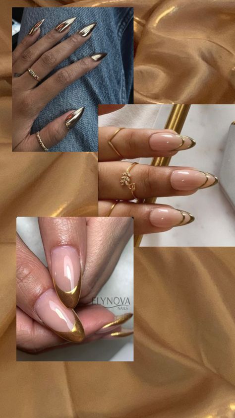 Full gold nails gold French tips double gold nail liner Line French Tip Nails, Double Line French Tip Nails, Line French Tip, Gold French Tips, Gold French Tip, Gold Liner, Nails Gold, Gold Nail, French Tips