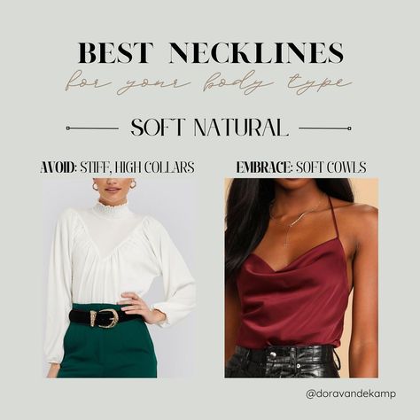 Dora | Image & Style | Color Analysis & Kibbe Body Types | Save this for choosing your best NECKLINES if your Body Typology is SOFT NATURAL 🌻 #fashionstyle #softnatural #styleblogger… | Instagram Kibbe Soft Natural Outfit Ideas, Soft Natural Fashion, Kibbe Soft Natural Outfit, Soft Natural Kibbe Outfit, Sn Kibbe, Soft Natural Kibbe, Kibbe Soft Natural, Natural Outfit, Kibbe Body Types