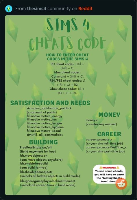 Sims 4cheats, Sims 4 Career Cheats, Sims Build Cheats, Sims 4 Cheats Codes Pc, Sims 4 Pc Cheats, Sims 4 Cheats Codes Xbox One, Sims Roleplay Ideas, Sims4 Storylines, Sims 4 Cheats Ps4