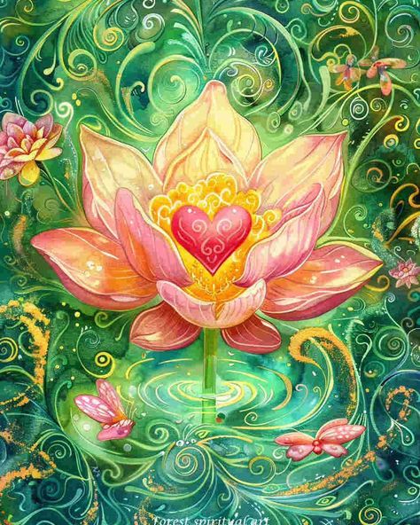 Heart Of Forgiveness💗｜original spiritual artwork 🧚🏻original AI art combine with spirituality 👉commercial use unavailable #healingart #spiritualart #spiritualawakenings #spiritualhealing #arthealing #aiartist Heart Artwork, Yoga Studio Design, Spiritual Paintings, Instagram Heart, Rose Flower Pictures, Lotus Art, Energy Art, Spiritual Artwork, August 25