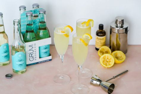 Non Alcoholic French 75 Mocktail — Gruvi Have You Ever Questions, Being Social, French 75 Cocktail, French 75, My Relationship, Tonic Water, Summer Favorites, Make Good Choices, Cocktail Making