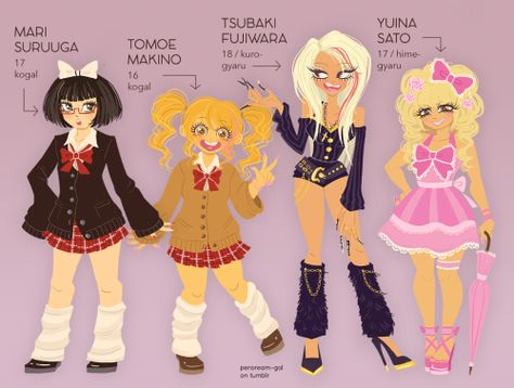 Gyaru Art Anime, Gyaru Fashion Kogal, Gyaru Oc Art, Gyaru Art Drawing, Gyaru Outfits Ideas, Gyaru Character Design, Gyaru Fashion 90s, Gacha Gyaru, Gyaru Character