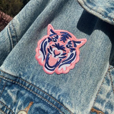 Pink tiger patches are here! 🐯🩷🔥 ✨ 75% embroidered ✨ Easy iron-on backing ✨ Will make you look cool and approachable IMO Tiger Iron, Pink Tiger, Iron On Patch, Portland Oregon, Iron On Patches, Look Cool, Embroidered Patches, Portland, Sticker Paper