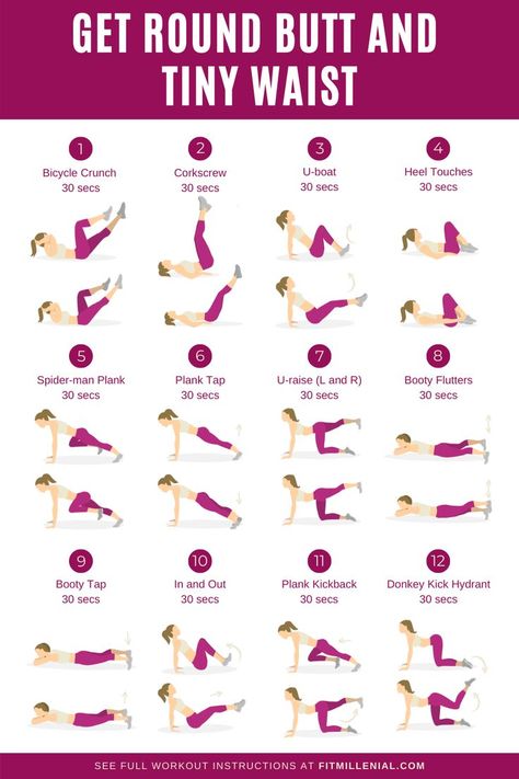 Round butt and Tiny Waist Workout Hourglass Figure Workout, Workout Instructions, Hourglass Workout, Summer Body Workout Plan, Small Waist Workout, Summer Body Workouts, Workout For Women, Workout For Flat Stomach, Body Workout At Home