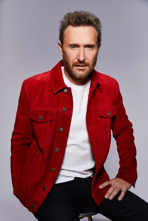 Music Journal, David Guetta, Dj Music, Michael Buble, Photo To Video, Photoshoot Ideas, Red Leather Jacket, Dj, Leather Jacket