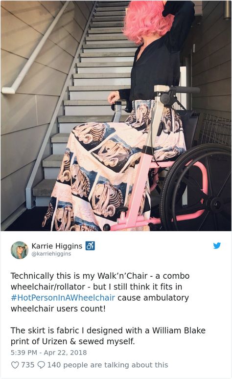 Hot Person On A Wheelchair Cool Wheelchairs, Punk Wheelchair, Aesthetic Wheelchair, Mobility Aids For Pots, Mobility Aid Decoration, Decorated Wheelchair, Mobility Aid Aesthetic, Wheelchair Cosplay, Wheelchair Aesthetic