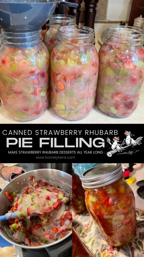 Canned Strawberry Rhubarb Pie Filling - Homely Hens