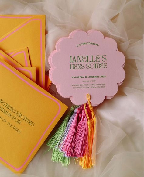 Funky Theme Party, Muppet Wedding, Brand Invitation, Bridal Breakfast, Hens Party Ideas, Experiential Retail, Bouquet Bar, Stationary Business, Colorful Wedding Invitations