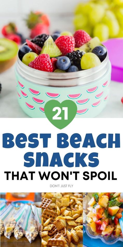 Easy Beach Snacks, Best Beach Snacks, Healthy Beach Snacks, Lake Snacks, Beach Day Food, Beach Picnic Foods, Vacation Snacks, Boat Snacks, Pool Snacks