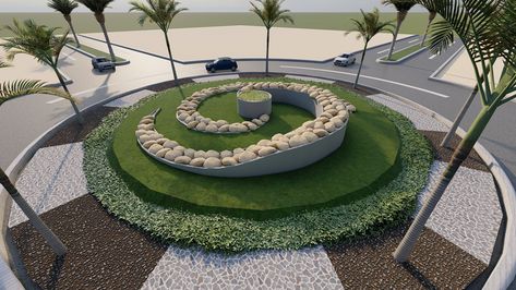 Roundabout Landscape Design, Roundabout Design Landscape, Roundabout Landscape, Roundabout Design, Architecture Advertising, Advertising Product, Revit Architecture, Autodesk Revit, Design Landscape