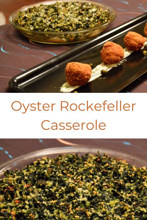 Oyster Rockefeller Casserole, Oysters Rockefeller Recipe Easy, Canned Oysters Rockefeller, Oyster Rockefeller Recipe Baked, Oyster Casserole Recipes, Smoked Oyster Recipes Canned, Smoked Oyster Recipes, Oyster Rockefeller Recipe, Oyster Dishes