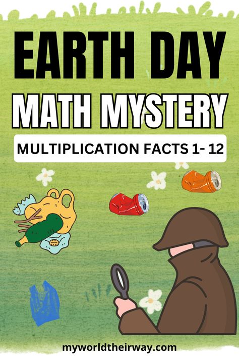 Celebrate Earth Day with a math mystery! Get your 3rd grader to practice multiplication facts from 1-12, through an exciting and engaging activity. Challenge them to solve the math mystery and help reduce your impact on our planet. #earthdayactivities #earthdaymath #mathmystery #3rdgrade #multiplication Earth Day Math, Math Mystery, Grade 6 Math, Free Activities For Kids, Screen Free Activities, Earth Day Activities, Multiplication Facts, Screen Free, 3rd Grade Math