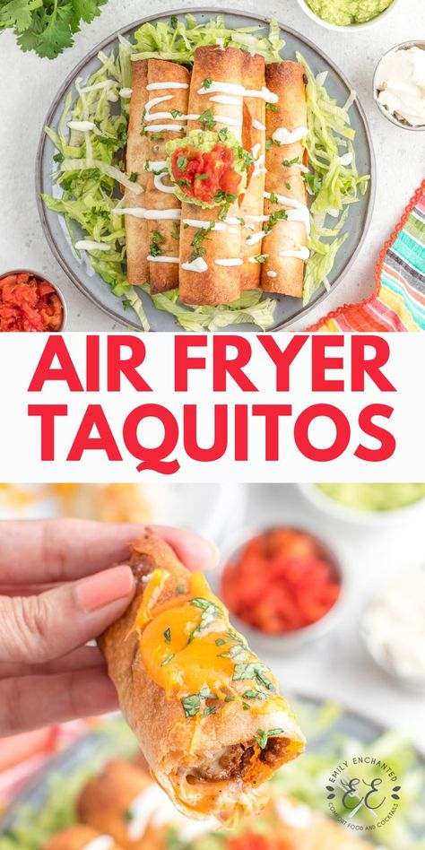 Air Fryer Mexican Recipes, Air Fryer Mexican, Air Fryer Taquitos, Recipe With Beef, Taquitos Recipe, The Best Air Fryer, Air Fryer Cooking Times, Best Air Fryer, Air Fried Food