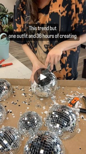 1.5K views · 1.5K reactions | But seriously! 36 hours later and my wildest inspo became reality. 900 disco balls and tons of moral support 🫶🏻 The disco ball wall is obviously my new favorite and available for rent. With or without balloons, she’s something incredible!
.
.
.
@sempertex 
@homedepot 
.
.
#discoballwall #discoball #discotheme #birthday #birthdaydecor #rhodeisland #rhodeislandballoons #balloons #balloongarland #balloondecor | Upscale Balloon Designs | scp_zee · Original audio Disco Ball Wall, Diy Disco Ball, Disco Ball Party, Moral Support, Balloon Designs, Disco Theme, Diy Props, Ball Birthday, Schitts Creek