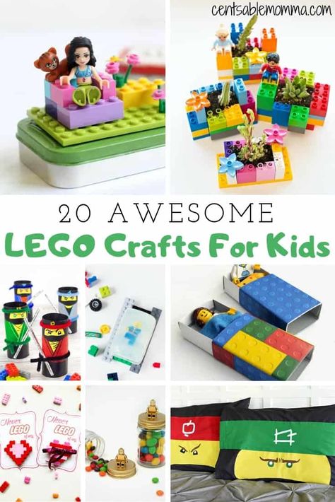 If you have a child who loves to play, build, and design with LEGO's, you'll want to check out these 20 awesome LEGO Craft ideas for kids. #lego #crafts #craftsforkids Lego Craft Ideas, Lego Crafts For Kids, Fathers Day Crafts For Kids, Lego Crafts, Lego Diy Crafts, Lego Camp, Used Legos, Lego Kits, Lego Club