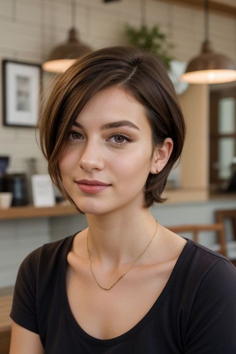 Hair Do For Bob Hairstyle Ideas, Short Hairstyle Women With Round Face, Short Thick Hairstyle, Hairstyle Short Hair With Bangs, Short Haircuts For Thick Hair Women, Short Bob For Round Face, Bob Cute Short For Women, Short Bob Cut With Bangs, Short Hair For Long Face