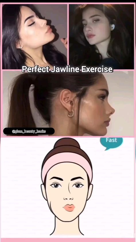 Get A Sharp Jawline, Face Massage Tutorial, Perfect Face Shape, Sharp Jawline, Perfect Jawline, Jawline Exercise, Facial Routine Skincare, Haut Routine, Facial Massage Routine