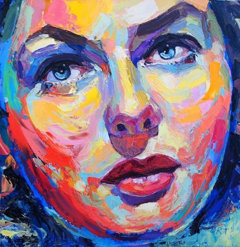 Original Art Oil Painting, measuring: 50W x 50H x 5D cm, by: Andrea Ortuno (Italy). Styles: Portraiture, Pop Art, Expressionism. Subject: Portrait. Keywords: Violet, Face, Value, Portrait, Intense, Red, Rose. This Oil Painting is one of a kind and once sold will no longer be available to purchase. Buy art at Saatchi Art.#portraitart #painting #blackandwhite #portraiture #artisticportraits Acrylic Self Portrait Painting, Portrait Art Colorful, Colorful Portraits Paintings, Abstract Color Portrait, Colourful Portraits Painting, Color Portrait Painting, Oil Pastel Face, Colorful Face Painting, Expressionism Art Painting