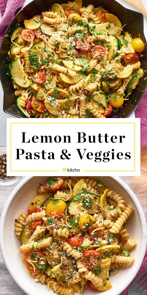 Quinoa And Pasta Recipes, Pasta Vegetable Recipes, Pasta Side Recipes, Pasta Recipes Low Calorie, Vegetarian Recipes Pasta, Lemon Butter Pasta, Pasta And Veggies, Veggie Pasta Recipes, Pasta Veggies