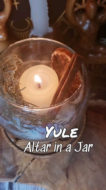 Witch & Wiccan | Lidia Pradas on Instagram: "Yule is almost here! I love making these altars in a jar, they look so cute! In this case, I used salt for protection against unwanted energies and mimics snow. Cinnamon is a common symbol for this sabbat, while evergreens remind us that nature is still alive. Oranges represent the sun that will come back soon. What do you think of this altar in a jar? Are you going to make your own? Lidia💕💕 ▬▬▬▬▬ EXPAND YOUR KNOWLEDGE AND SUPPORT MY WORK 📚Get Altar In A Jar, Salt For Protection, Yule Altar, Salt Bowl, Mini Altar, Still Alive, In A Jar, Yule, Come Back