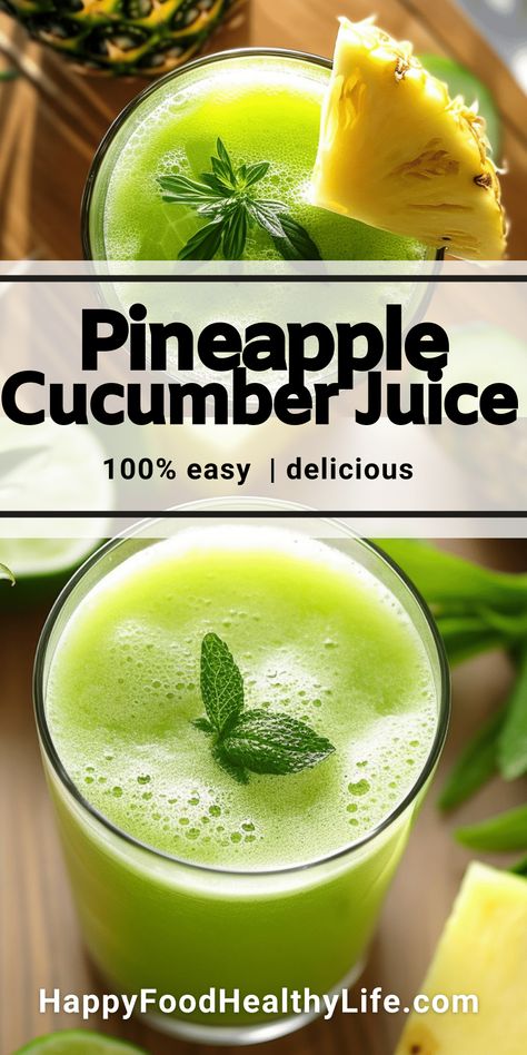 Pineapple and Cucumber Juice Recipe Pineapple And Cucumber Juice Cleanse Recipe, Pineapple And Carrot Juice, Organic Pineapple Juice, Pineapple Juice Drinks Healthy, Juicer Recipes With Pineapple, Pineapple For Inflammation, Juice With Cucumber, Cucumber Lime Juice Recipe, Pineapple Cucumber Water