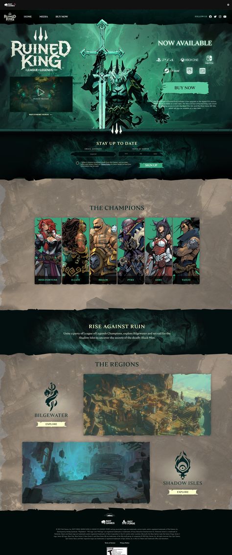 Harry Potter Website Design, Luxury Marketing Design, Fantasy Website Design Inspiration, Game Portfolio Design, Turn Based Rpg, Game Promotion Design, Game Studio Website, Fantasy Website Design, Game Website Ui