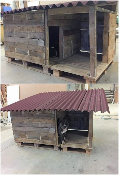 Dog House Diy Plans, Pallet Dog House, Dog House Ideas, Shipping Pallet, Insulated Dog House, Dogs House, Dogs Diy Projects, Diy Dog Kennel, Puppy Obedience Training