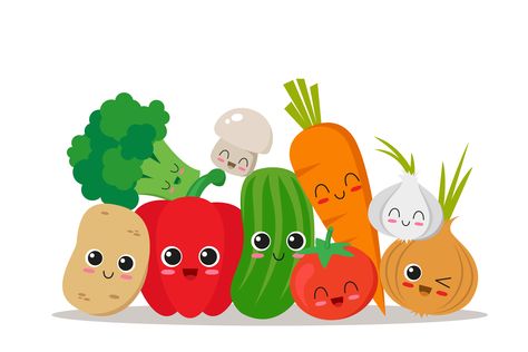 Download Vegetables character collection Vector Art. Choose from over a million free vectors, clipart graphics, vector art images, design templates, and illustrations created by artists worldwide! Vegetable Drawing, Vegetable Cartoon, Vegetable Pictures, Fruit Cartoon, Funny Fruit, Food Cartoon, Character Collection, Art Drawings For Kids, Cute Illustration