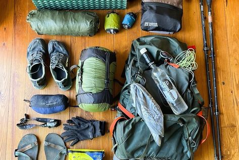 How I Packed for the Pacific Crest Trail in One Day - The Trek Ultralight Camping Gear, Ultralight Backpacking Gear, Ultralight Tent, Ultralight Camping, Efficient Packing, Mountain Gear, Down Sleeping Bag, Georgia May, Ultralight Backpacking