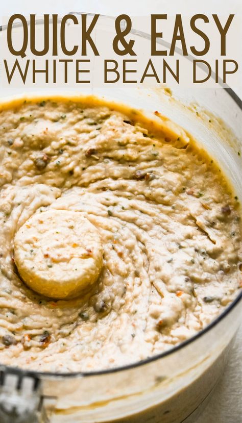 Hummus With Cannellini Beans, Cannelloni Bean Dip, Italian White Bean Dip, Cannellini Bean Hummus, Canelli Bean Dip, Italian Veggie Dip, Recipes With Canelli Beans, Bean Spread Recipes, Food Processor Dips