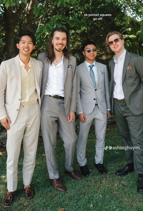 Ashleigh Huynh Wedding, Wedding Guest Male Outfit, Wedding Guest Dress Men, Men’s Cocktail Attire, Mens Wedding Outfits, Neutral Attire, Beach Wedding Suit, Men Wedding Attire Guest, Dressy Casual Wedding