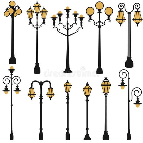 Agriculture Landscape, Logo Lighting, Street Lamp Post, Lantern Illustration, Unique Floor Lamps, Lamp Set, Street Lamp, Antique Lamps, Post Lights